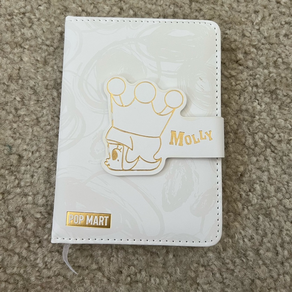 POP MART Molly White Notebook Cover with Gold Accent